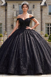 Vestido de gala con corsé negro y hombro descubierto vestido de quinceañera