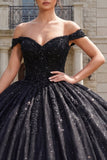 Vestido de gala con corsé negro y hombro descubierto vestido de quinceañera