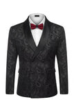 Trajes de boda negros de doble cruzamento con chales de dos piezas