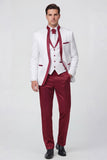 Trajes de baile de graduación de tres piezas azul real estampados con un solo botón