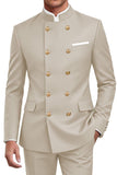 Traje de hombre cruzado de dos piezas azul marino