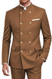 Traje de hombre cruzado de dos piezas azul marino