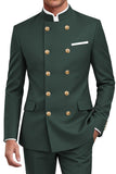 Traje de hombre cruzado de dos piezas azul marino