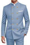 Traje de hombre cruzado de dos piezas azul marino