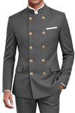 Traje de hombre cruzado de dos piezas azul marino