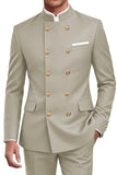 Traje de hombre cruzado de dos piezas azul marino