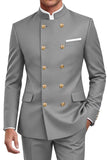 Traje de hombre cruzado de dos piezas azul marino