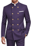 Traje de hombre cruzado de dos piezas azul marino