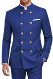 Traje de hombre cruzado de dos piezas azul marino