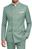 Traje de hombre cruzado de dos piezas azul marino