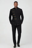 Traje de baile negro de dos piezas cruzados