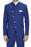 Trajes de baile de fin de curso de dos piezas de dos piezas azul real