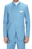Trajes de baile de fin de curso de dos piezas de dos piezas azul real