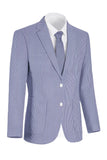Chaqueta de hombre de solapa azul claro con solapa con muesca