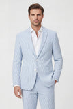 Chaqueta de hombre de solapa azul claro con solapa con muesca
