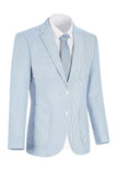 Chaqueta de hombre de solapa azul claro con solapa con muesca