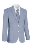 Chaqueta de hombre de solapa azul claro con solapa con muesca