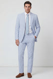 Traje de fiesta de dos piezas azul claro de solapa con solapa Peak