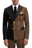 Trajes de baile de graduación de dos piezas Peak Peak Lapel Purple Purple