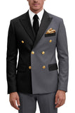 Trajes de baile de graduación de dos piezas Peak Peak Lapel Purple Purple