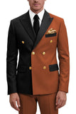 Trajes de baile de graduación de dos piezas Peak Peak Lapel Purple Purple