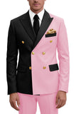 Trajes de baile de graduación de dos piezas Peak Peak Lapel Purple Purple