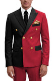 Trajes de baile de graduación de dos piezas Peak Peak Lapel Purple Purple