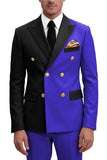 Trajes de baile de graduación de dos piezas Peak Peak Lapel Purple Purple