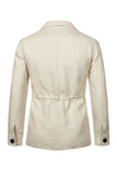 Chaqueta masculina de solato cruzado beige con muesca