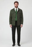 Chaqueta masculina de solato cruzado beige con muesca