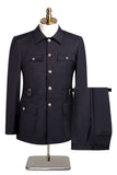 Traje de hombre de dos piezas de dos piezas azul marino oscuro