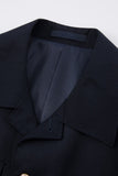 Traje de hombre de dos piezas de dos piezas azul marino oscuro