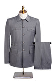Traje de hombre de dos piezas de dos piezas azul marino oscuro