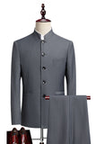 Traje de graduación negro de dos piezas con pecho simple
