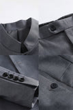 Traje de graduación negro de dos piezas con pecho simple
