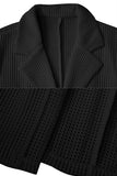 Chaqueta negra de solapa de solapa