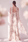 Vestido floral Maxi de tirantes finos con sirena de albaricoque y tirantes finos