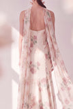 Vestido floral Maxi de tirantes finos con sirena de albaricoque y tirantes finos