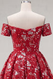 Vestido de corsé corto corsé corto de línea roja brillante con cuentas