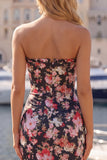 Vestido de bienvenida corsé corto ajustado y ajustado de flor negra rosa