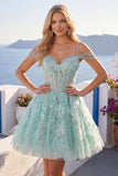 Vestido de bienvenida a casa con cuentas y corsé floral A-Line Mint