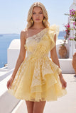 Vestido de bienvenida a casa, amarillo mantequilla con volantes y con volantes, vestido de bienvenida a casa