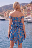 Vestido de bienvenida floral Jacquard negro de línea A con lazo