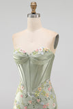 Vestido de bienvenida floral bodycon corsé rosa Sweetheart con aplicaciones
