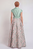 Vestido largo de madre de la novia, escote en V y escote en V azul marino, con lazo