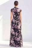 Vestido largo blanco de Madre de la Novia con A-Line Floral y cinturón