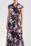 Vestido largo blanco de Madre de la Novia con A-Line Floral y cinturón