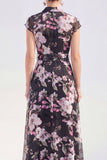 Vestido largo blanco de Madre de la Novia con A-Line Floral y cinturón