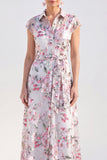 Vestido largo blanco de Madre de la Novia con A-Line Floral y cinturón