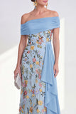 Vestido largo de madre de la novia, vestido largo de funda verde y funda verde con faja